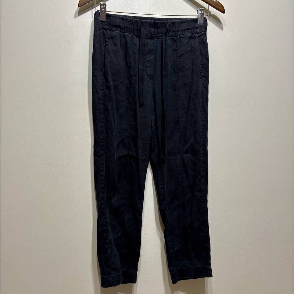 Babaton Aritzia Linen Business Casual High Waist Trousers Pants Bottoms Black